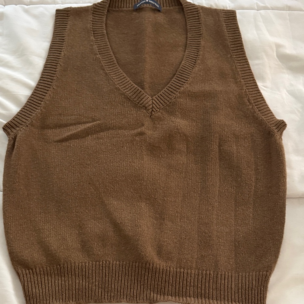 Brandy Melville Tan Knit Sweater Vest